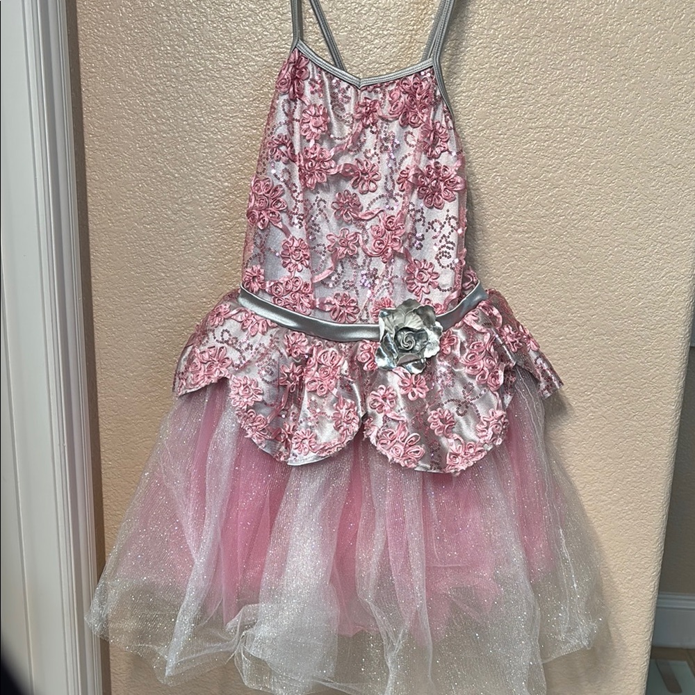 Revolution Pink and Silver Floral Dance Costume